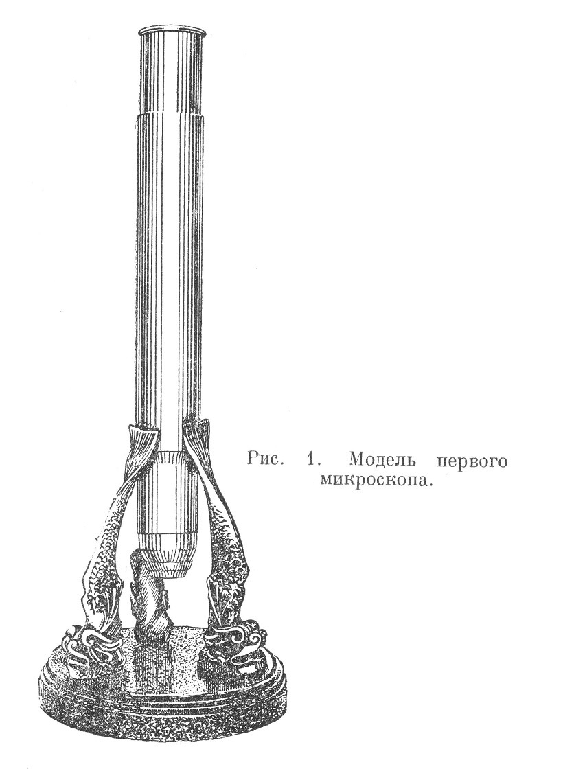 Модель первого микроскопа